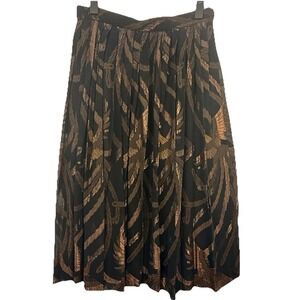 Evan Picone Vintage Skirt Metallic Copper Size 10 Fits Like Size 2 Pleated Midi